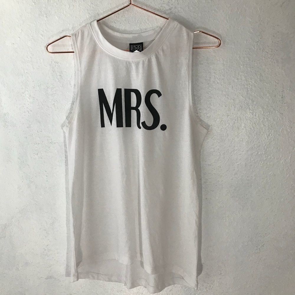 White Mrs. wedding muscle tank‎